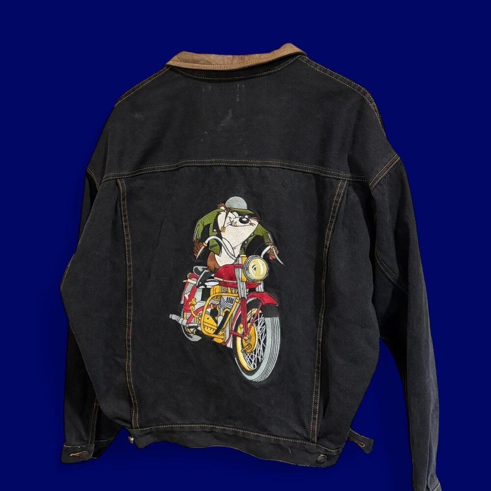1990s Looney Tunes Taz Biker Jacket Denim